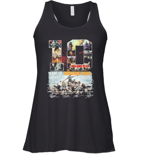 10 Years Of 2010 2020 The Walking Dead Signatures Racerback Tank