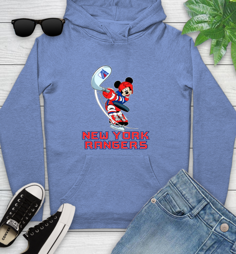 NHL Hockey New York Rangers Cheerful Mickey Mouse Shirt Youth Hoodie 11