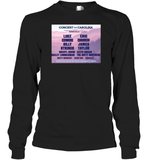 Concert For Carolina Explore Asheville October 26 2024 Bank Of America Stadium Long Sleeve T-Shirt