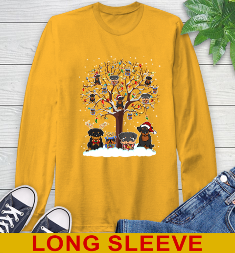 Rottweiler dog pet lover light christmas tree shirt 56