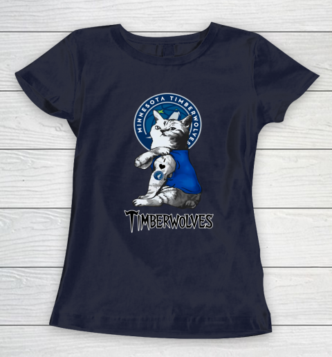NBA Basketball My Cat Loves Minnesota Timberwolves Women's T-Shirt 2