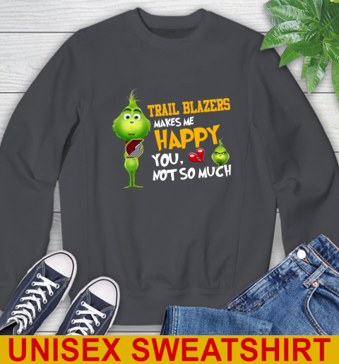 NBA Portland Trail Blazers Makes Me Happy You Not So Much Grinch Basketball Sports Sweatshirt 7