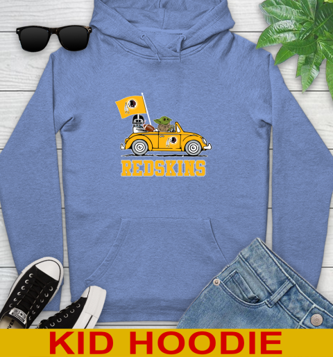 NFL Football Washington Redskins Darth Vader Baby Yoda Driving Star Wars Shirt Youth Hoodie 12