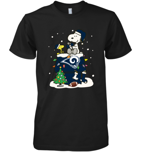 o32b a happy christmas with los angeles rams snoopy premium guys tee 5 front black