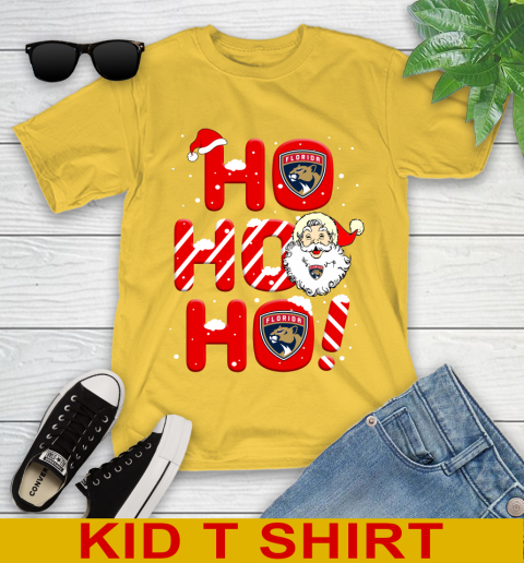 Florida Panthers NHL Hockey Ho Ho Ho Santa Claus Merry Christmas Shirt Youth T-Shirt 9