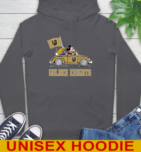 NHL Hockey Vegas Golden Knights Pluto Mickey Driving Disney Shirt Hoodie - Image 8