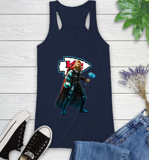 NFL Thor Avengers Endgame Football Kansas City Chiefs Racerback Tank 12