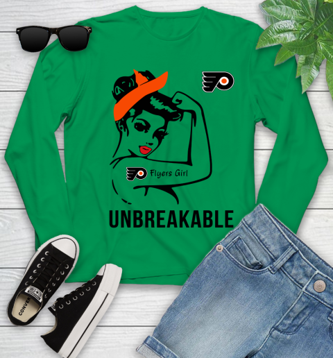 NHL Philadelphia Flyers Girl Unbreakable Hockey Sports Youth Long Sleeve 4