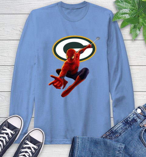NFL Spider Man Avengers Endgame Football Green Bay Packers Long Sleeve T-Shirt 11