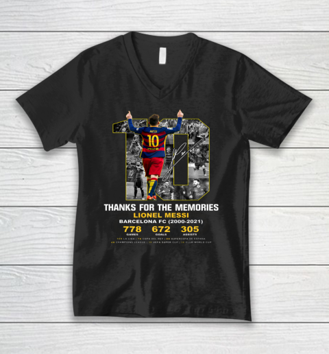 Thank you Messi 2000 2021 memories V-Neck T-Shirt
