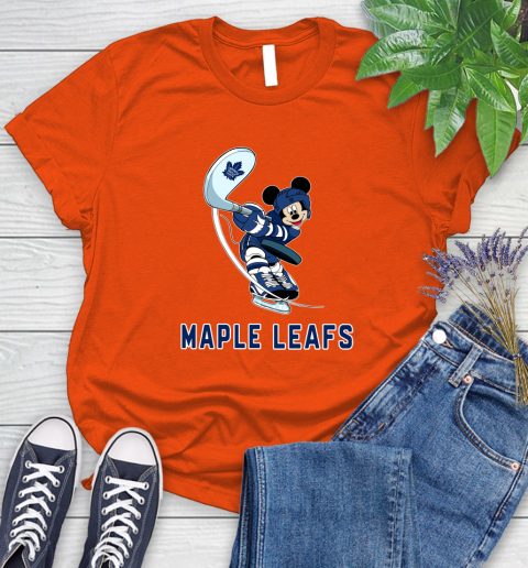 NHL Hockey Toronto Maple Leafs Cheerful Mickey Mouse Shirt Women's T-Shirt 4