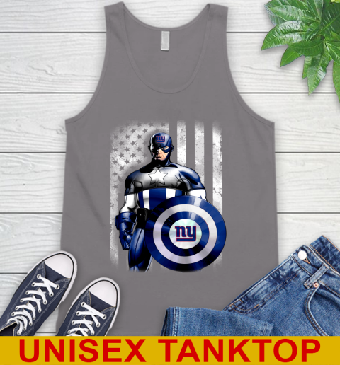 New York Giants NFL Football Captain America Marvel Avengers American Flag Shirt Tank Top 6