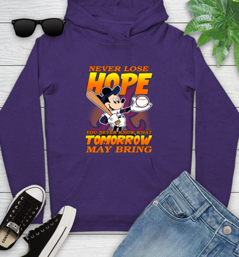 Atlanta Braves MLB Baseball Mickey Disney Never Lose Hope Youth Hoodie 5
