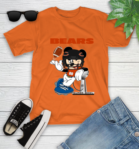 NFL Chicago Bears Mickey Mouse Disney Super Bowl Football T Shirt Youth T-Shirt 7
