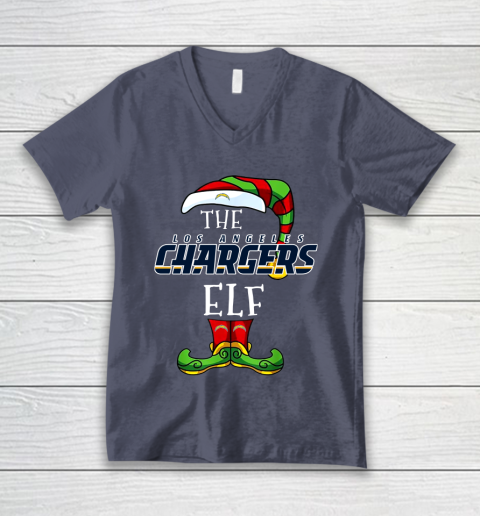 Los Angeles Chargers Christmas ELF Funny NFL V-Neck T-Shirt 7