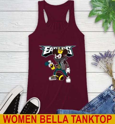 Philadelphia Eagles NFL Football Mickey Peace Sign Sports Racerback Tank 3