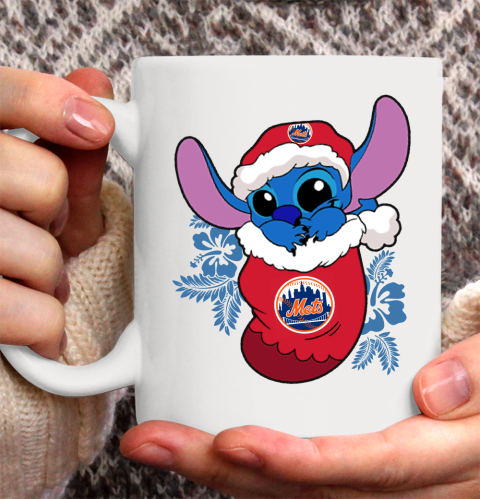New York Mets Christmas Stitch In The Sock Funny Disney MLB Ceramic Mug 11oz 4