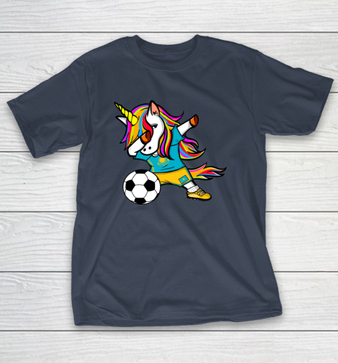 Dabbing Unicorn Kazakhstan Football Kazakhstani Flag Soccer T-Shirt 16