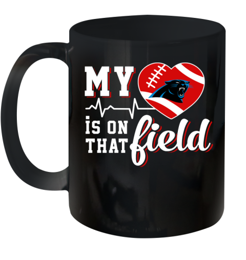 NFL My Heart Is On That Field Football Sports Carolina Panthers Ceramic Mug 11oz