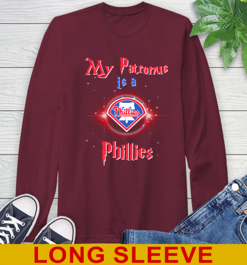 MLB Baseball Harry Potter My Patronus Is A Philadelphia Phillies Long Sleeve T-Shirt 7