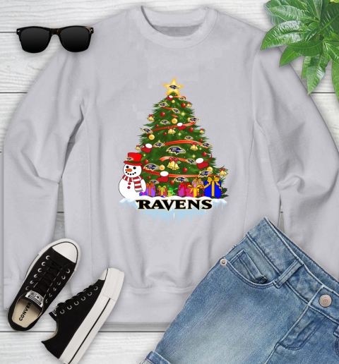 Baltimore Ravens Merry Christmas NFL Football Sports Youth Sweatshirt 4