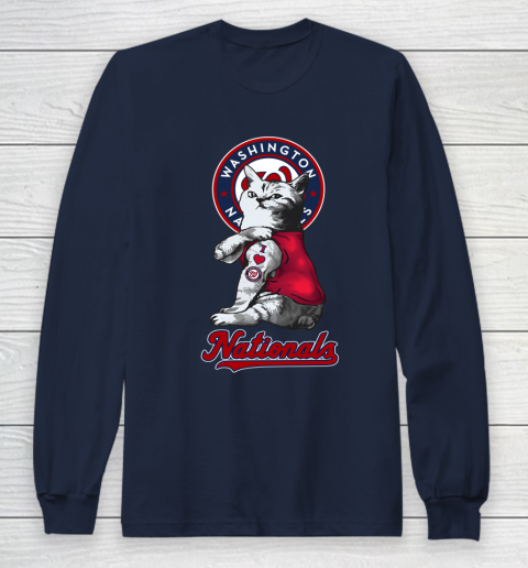 MLB Baseball My Cat Loves Washington Nationals Long Sleeve T-Shirt 2