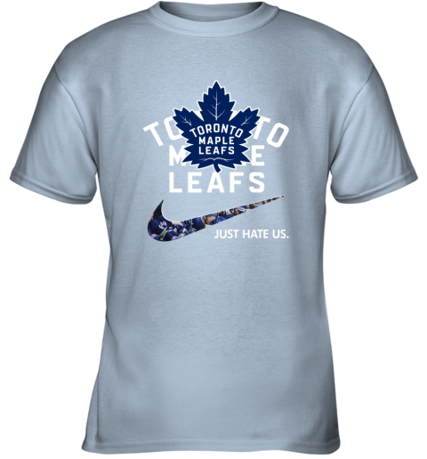 NHL  Toronto mapple leafs x Nike Just Hate Us tv1z nhltoronto mapple leafs x nike just hate us youth t shirt 26 front light blue
