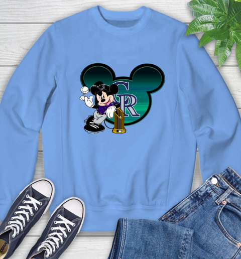 MLB Colorado Rockies The Commissioner's Trophy Mickey Mouse Disney Sweatshirt 11