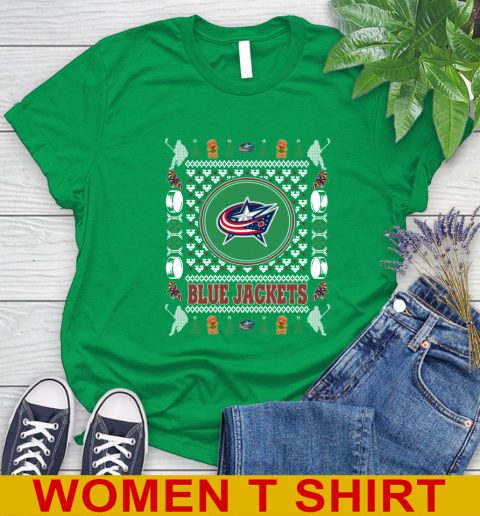 Columbus Blue Jackets Merry Christmas NHL Hockey Loyal Fan Women's T-Shirt 7