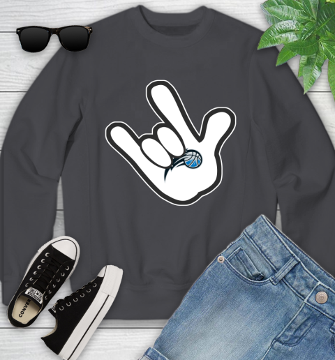Orlando Magic NBA Basketball Mickey Rock Hand Disney Youth Sweatshirt 6