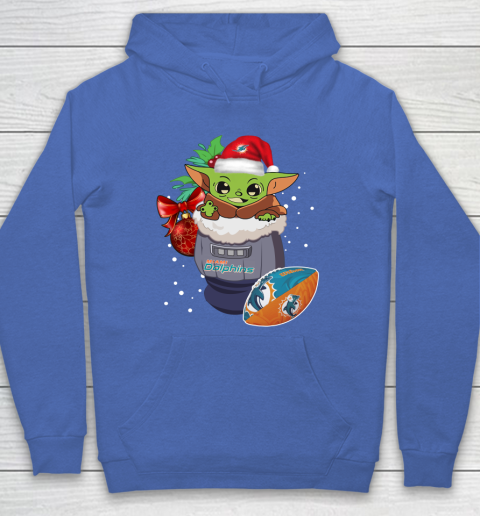 Miami Dolphins Christmas Baby Yoda Star Wars Funny Happy NFL Hoodie 9