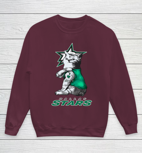 NHL My Cat Loves Dallas Stars Hockey Youth Sweatshirt 4