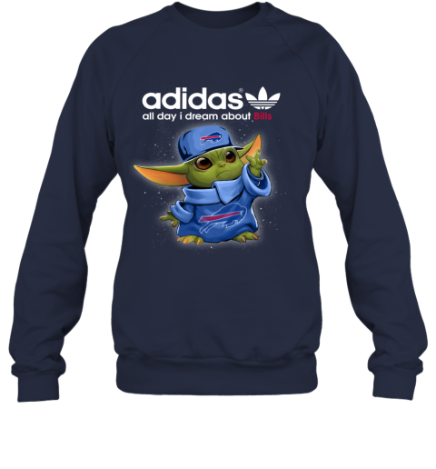 Baby Yoda Adidas All Day I Dream About  Bills eagd baby yoda adidas all day i dream aboutbills sweatshirt 35 front navy