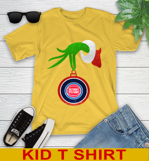 Detroit Pistons Grinch Merry Christmas NBA Basketball Youth T-Shirt 8