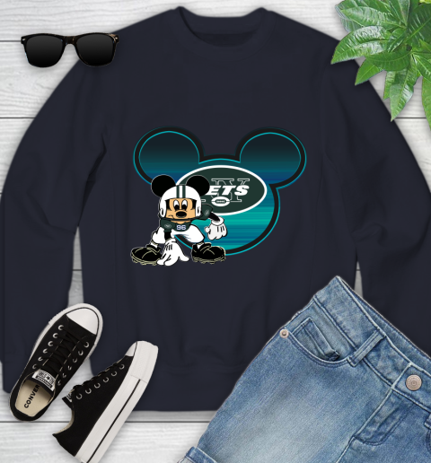 NFL New York Jets Mickey Mouse Disney Football T Shirt Youth Sweatshirt 3