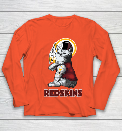 NFL Football My Cat Loves Washington Redskins Youth Long Sleeve 3