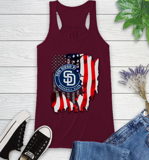 San Diego Padres MLB Baseball American Flag Racerback Tank 2