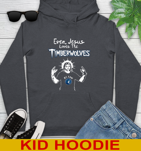 Minnesota Timberwolves NBA Basketball Even Jesus Loves The Timberwolves Shirt Youth Hoodie 9