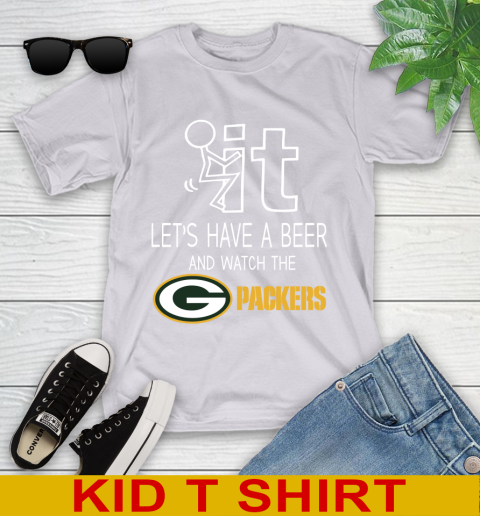 Green Bay Packers Football NFL Let's Have A Beer And Watch Your Team Sports Youth T-Shirt 4