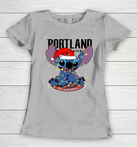 Portland Trail Blazers NBA noel stitch Basketball Christmas Women's T-Shirt 8