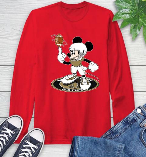 NFL Football New Orleans Saints Cheerful Mickey Disney Shirt Long Sleeve T-Shirt 11
