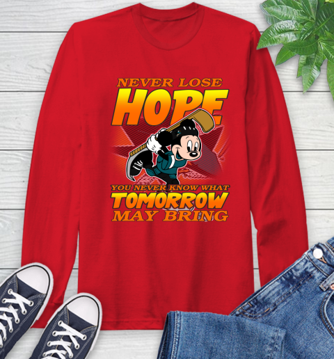 San Jose Sharks NHL Hockey ootball Mickey Disney Never Lose Hope Long Sleeve T-Shirt 11