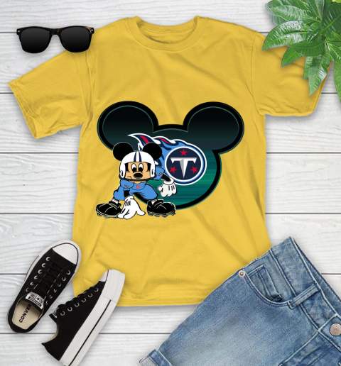 NFL Tennessee Titans Mickey Mouse Disney Football T Shirt Youth T-Shirt 8