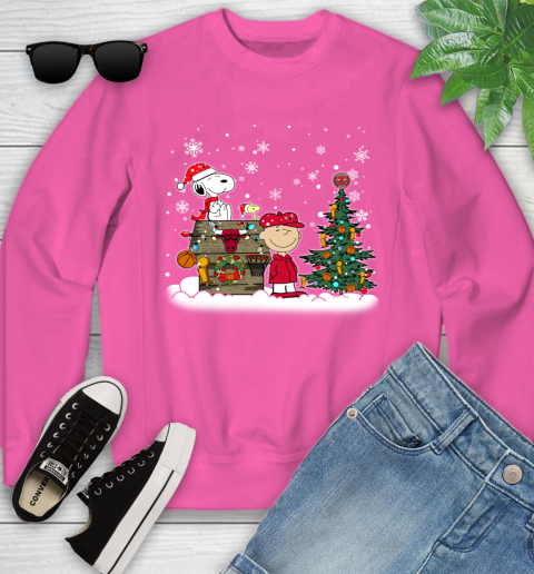 Chicago Bulls NBA Basketball Christmas The Peanuts Movie Snoopy Championship Youth Sweatshirt 6