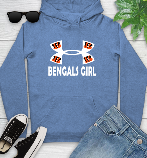 NFL Cincinnati Bengals Girl Under Armour Football Sports Youth Hoodie 13
