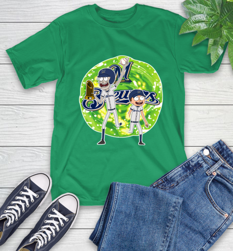 MLB Milwaukee Brewers Rick And Morty Commissioner's Trophy Baseball Sports T-Shirt 7