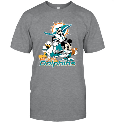 NFL Miami Dolphins Mickey Mouse Donald Duck Goofy Football T Shirt