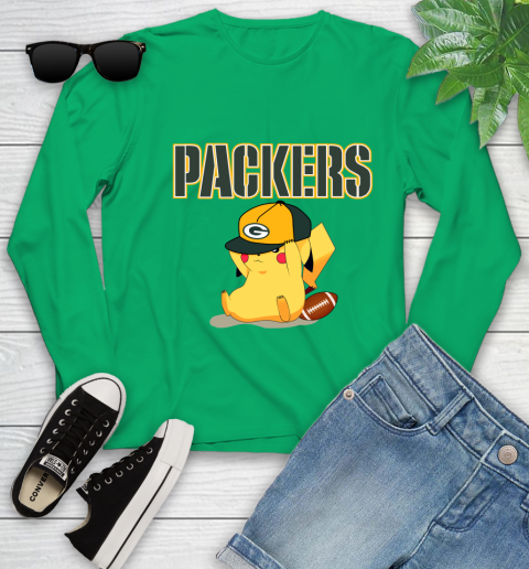 NFL Pikachu Football Sports Green Bay Packers Youth Long Sleeve 6