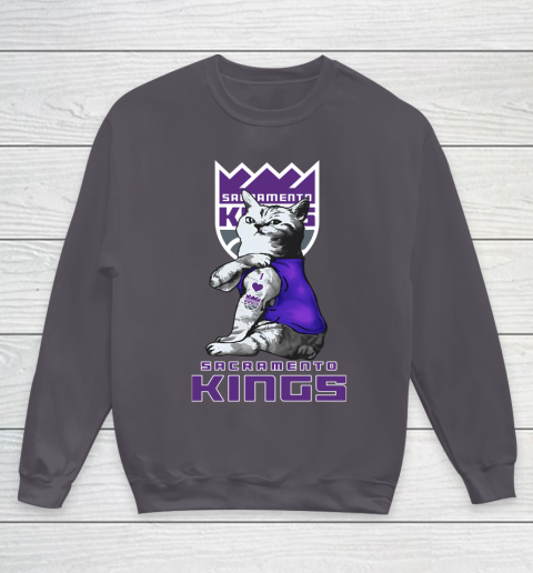 NBA Basketball My Cat Loves Sacramento Kings Youth Sweatshirt 5