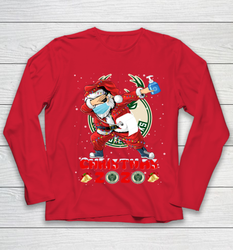 Milwaukee Bucks Funny Santa Claus Dabbing Christmas 2020 NBA Youth Long Sleeve 8